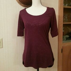 Athleta Burnout  t shirt Sz Small 3/4 sleeve tunic